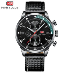 MINI FOCUS Watches Mens Luxury Brand Sport Watch Men Fashion Leather Wrist Watches Black Blue Coffee Male Clock For Gentleman