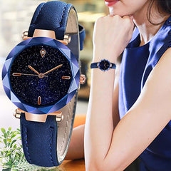 Luxury Women Watches Starry Sky Irregular Dial Ladies Fashion Quartz Wristwatch Leather Strap Clock  Casual Reloj Mujer @50