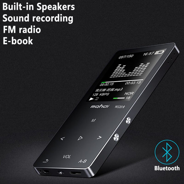 New Metal Bluetooth Sport MP4 Player Portable Audio 8GB\16GB with Built-in Speaker FM Radio APE Flac Music Player