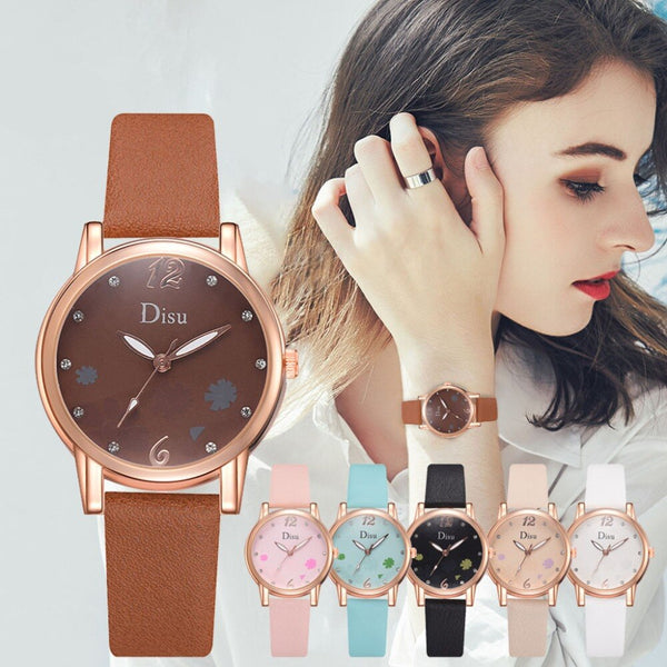 High Quality Women Watches Simple Digital Dial Ladies Fashion Quartz Wristwatch Leather  Strap Clock  Casual Reloj Mujer @50