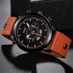 Men's Wrist Watch Leather Military Casual Analog Quartz Date Business Watch Man Watches Mens 2019 relogios masculinos