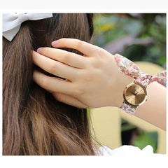 New Product Women Watches Geneva Brand Disc Ladies Quartz Wristwatch Flower Cloth Belt Clock Casual Dress Gift Montre Femino@50