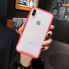 Candy Color Wave point Frame Shockproof Case For iphone 11 XS Max XR 6 6s 7 8Plus Transparent TPU +PC Hard Protective Phone Case