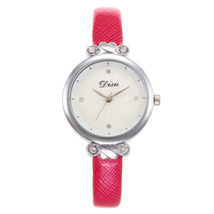 Minimalism Women's Watches Good Dial  Business Ladies Quartz Wristwatch With Rhinestone Solid Color Leather Strap Clock DISU@50