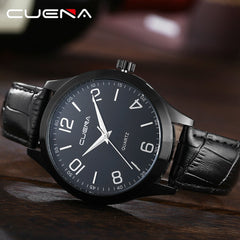 Men Watch Luxury Faux Leather Blue Ray Glass Quartz Analog watch man watches mens 2019 relogios masculino