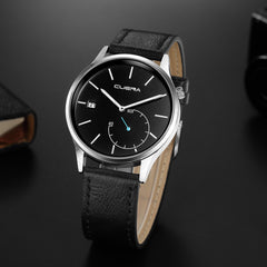 Man Wrist Watch Sport Stainless Steel Case Leather Band Quartz Analog wristwatch mens unique watch for men relogio masculino