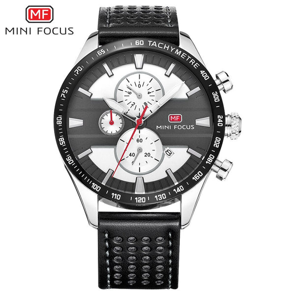 MINIFOCUS Men's Watches Quartz Watches Men Luxury Brand Waterproof Sport Wristwatch Mens Leather Strap Military Watch Male Clock