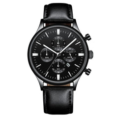Men's Watch Fashion Sport Stainless Steel Case Leather Band Quartz Analog Wrist Watch Man Reloj Hombre 2019 relogios masculinos