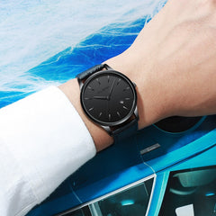 Men's Wrist Watch Sport Stainless Steel Case Leather Band Quartz Analog Watch Mens Watches Mens 2019 Men Wristwatch Clock