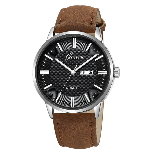 DISU Men Wrist Watch Sport Military Stainless Steel Dial Leather Band watches mens unique watch for men relogios masculino