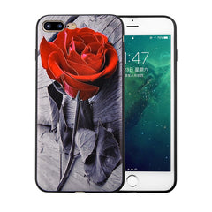 Retro Floral Flower Rose Phone Cases For iphone 8 7 6 6s Plus Fitted Cases 3D Relief Roses Soft TPU Full Protect Back Cover Capa