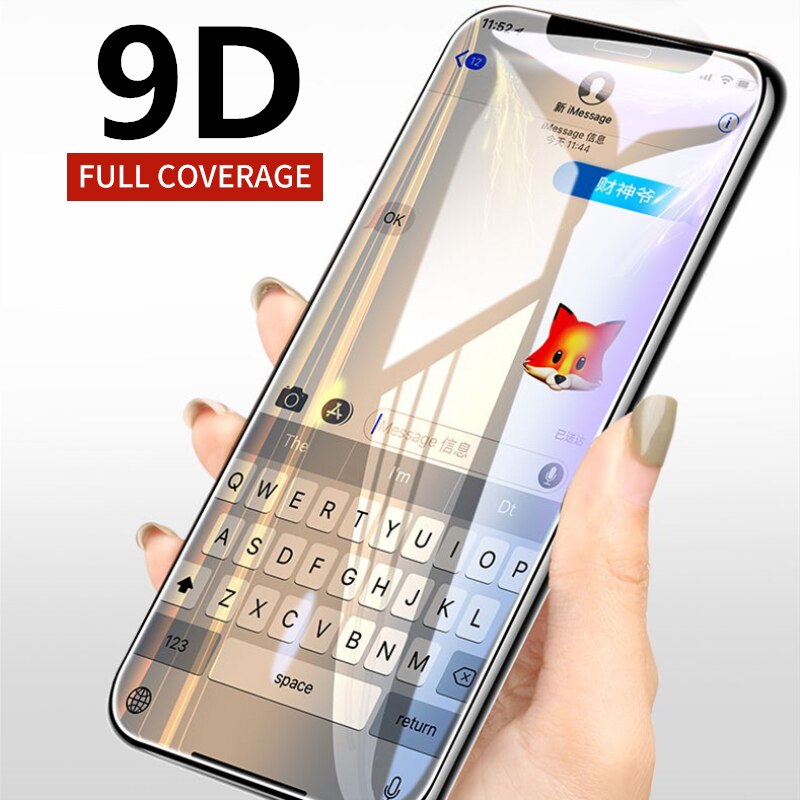 9D protective glass for iPhone 6 6S 7 8 plus X 10 glass on iphone 8 XS MAX screen protector For iPhone 7 8 XR tempered glass