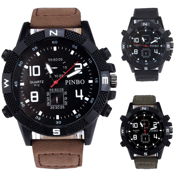 Men's Wristwatch Luxury Canvas strap Large Dial Military Sport Quartz Watch Man Watches Mens 2019 erkek kol saati