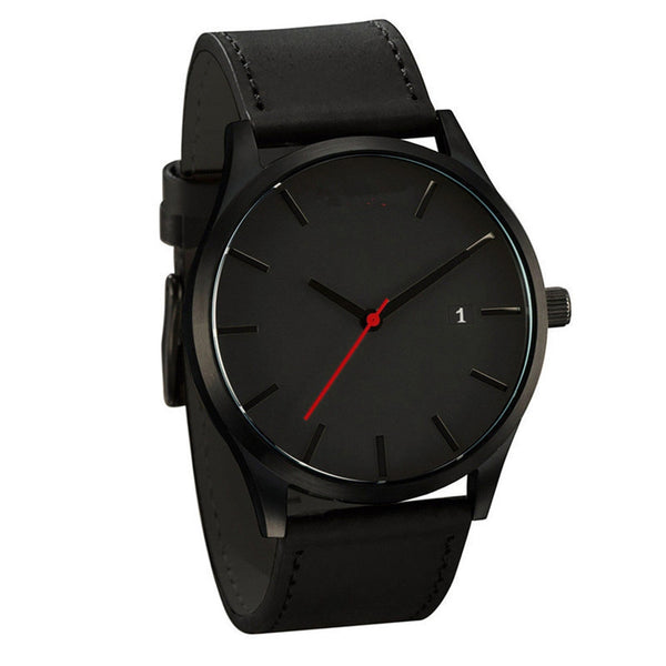 DISU Men Couple Watch Leather Band Analog Quartz Round Wrist Business watch man watches mens 2019 relogios masculino