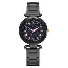 Luxury Women's Watches Simple Scale Disc Ladies Quartz Wristwatch  Starry Sky Alloy Strap Casual Clock Dress Gift Reloj Mujer@50