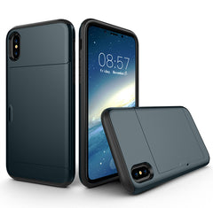 For iphone XS Max Hybrid Armor Slide Card Holder Back Cover For iphone 5 5s SE 6 6S 7 8 Plus X XS XR Shockproof Wallet Case
