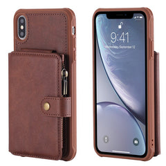 Leather Flip For Iphone 8 7 6 6s Plus Cover Zipper Multifunction Wallet Case For iPhone X XS XR XS Max Shockproof Silicone Cover