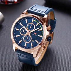 MINI FOCUS Sports Watches Mens 2019 Wristwatch Quartz Watches Men Luxury Brand Waterproof Leather Watch Strap Fashion Male Clock