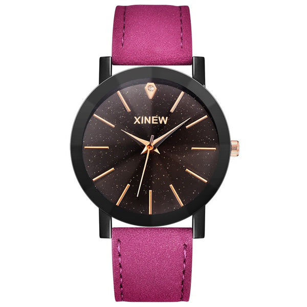 DISU Men Women Ladies Wrist Watch Leather Strap Line Analog Quartz watch man watches mens 2019 relogio masculino