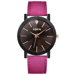 DISU Men Women Ladies Wrist Watch Leather Strap Line Analog Quartz watch man watches mens 2019 relogio masculino