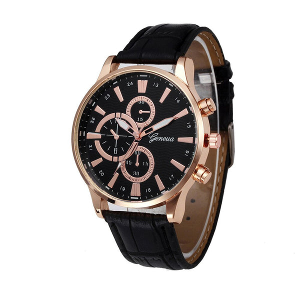 DISU Men RetroWrist Watch Design Leather Band Analog Alloy Quartz watch man watches mens 2019 men wristwatch clock