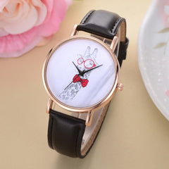 Women Watches Exquisite Cute Deer Pattern Dial Ladies Casual Quartz Wristwatch Simple Leather Strap Clock Dress Reloj Mujer @50