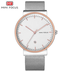 MINI FOCUS Simple Men Watches 2019 Luxury Brand Mesh Stainless Steel Watch Waterproof Men's Wristwatch Quartz Watches Men Clock