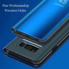 Mirror Flip Case For Samsung Galaxy Note 8 S8 Plus S6 S7 Edge Slim Clear View Smart Cover For iphone 6 6s 7 8 Plus X Phone Cases