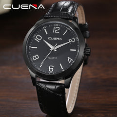 Men Watch Luxury Faux Leather Blue Ray Glass Quartz Analog watch man watches mens 2019 relogios masculino