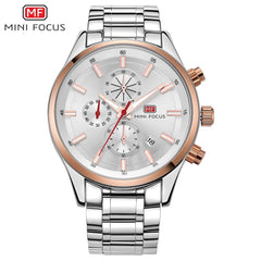 MINI FOCUS Luxury Brand Men Watches Stainless Steel Sports Watch Men Waterproof Analog Quartz Wristwatch Mens Relogio Masculino