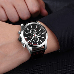 MINI FOCUS Sports Watches Mens 2019 Wristwatch Quartz Watches Men Luxury Brand Waterproof Leather Watch Strap Fashion Male Clock