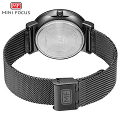 MINI FOCUS Simple Men Watches 2019 Luxury Brand Mesh Stainless Steel Watch Waterproof Men's Wristwatch Quartz Watches Men Clock