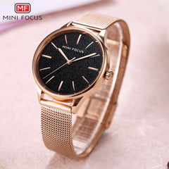 MINIFOCUS Rose Gold Watch Ladies 2019 Fashion Luxury Brand Women Watches Waterproof Female Wristwatch Quartz Hand Watch Woman