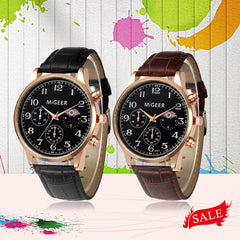 DISU Men Wrist Watch Retro Design Leather Band Analog Alloy Quartz watch man vintage men wristwatch clock relogios masculino