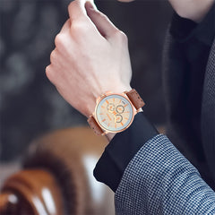 DISU Men Wrist Watch Retro Design Leather Band Analog Alloy Quartz Watch Man new arrival in men wrist watches wristwatch mens