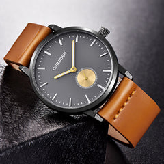 Men's  Wrist Watch Fashion Leather Band Analog Quartz Round Business Watch Man Reloj Hombre 2019 Men Wristwatch Clock