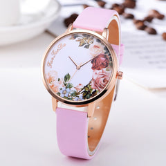 Luxury  Women Watches Thin disc Flower Watch Minimalism Leather Strap Ladies Quartz  Wristwatch Featured Clock Reloj Mujer@50