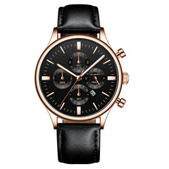 Men's Watch Fashion Sport Stainless Steel Case Leather Band Quartz Analog Wrist Watch Man Reloj Hombre 2019 relogios masculinos