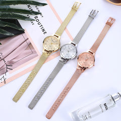 Casual Women Watches Simple  Dial Ladies  Quartz Wristwatch High Quality Rose Gold Mesh Belt Strap Clock Montre Femme@50