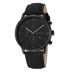 Geneva Men Watch Fashion Date Alloy Case Synthetic Leather Analog Quartz Sport Watch Mens Reloj Hombre 2019 Men Wristwatch Clock