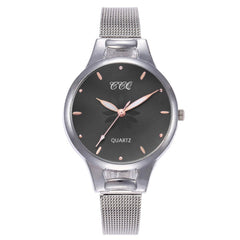 Women's Wristwatches Luxury Silver Popular Pink Dial Flowers Metal Ladies Bracelet Quartz Clock Fashion Zegarki Damskie @50