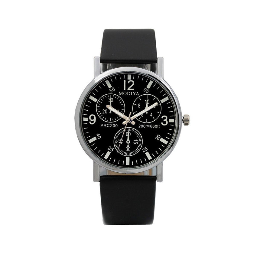 Men's Watch Three Eye Quartz Blue Glass Belt Watch Man new arrival in men wrist watches Reloj Hombre 2019 relogio masculino