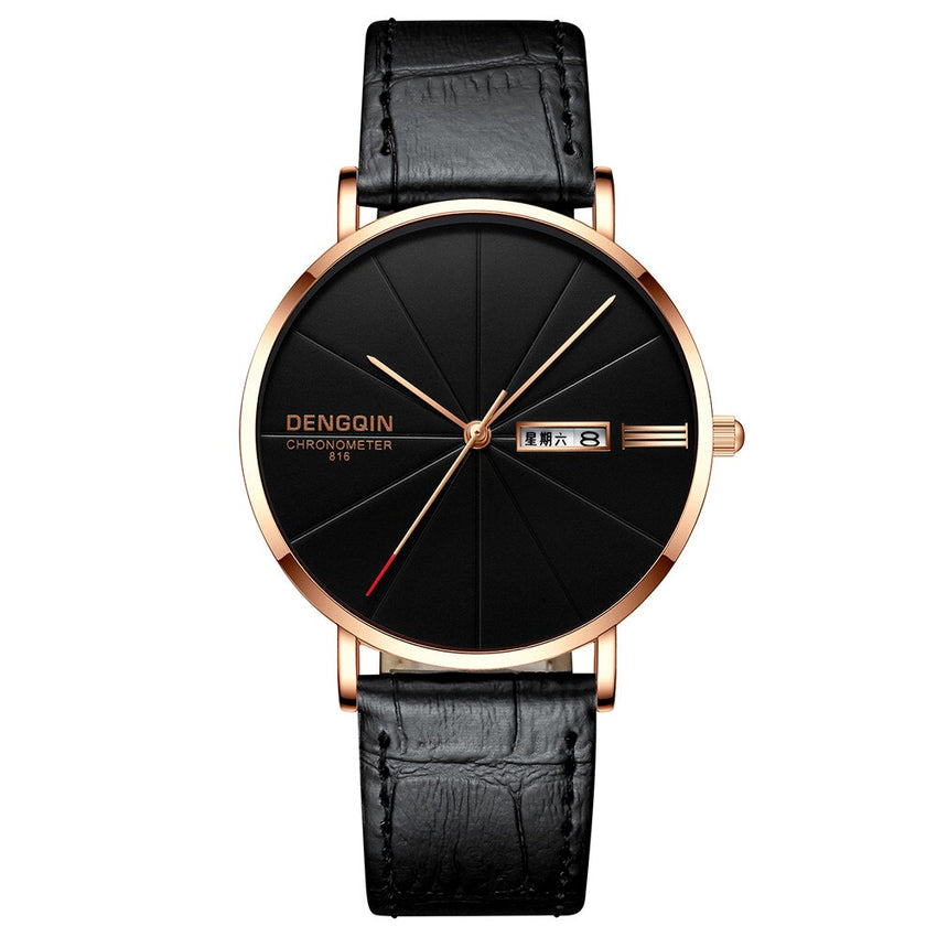 DISU Men Wrist Watch Luxury Quartz Sport Military  Leather Band watch mens big dial watches for men relogios masculino