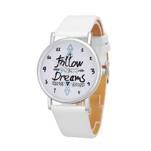 Women's Watches Best Sellers  Follow Dreams Letter Pattern Clock Rome Nombre Mode Top Marque Montre Femme Acier Inoxydable@50