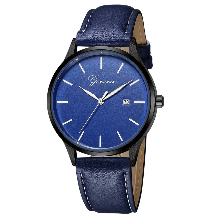 DISU Men Women Wrist Watch Sport Leather Band Quartz Analog watches men wrist watches day date relogios masculino