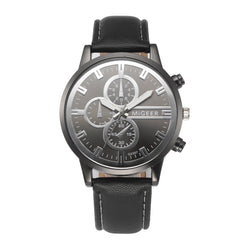DISU Men Wrist Watch  Retro Design Leather Band Analog Alloy Quartz wristwatch mens watches mens 2019 men wristwatch clock