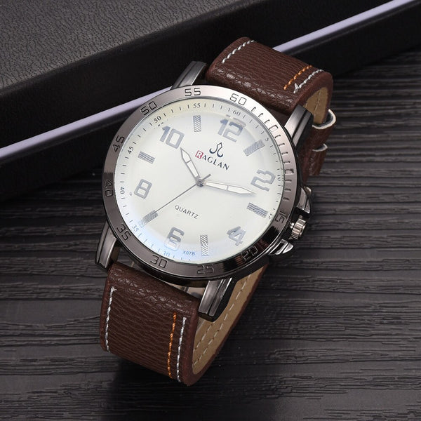 DISU Men Wristwatch Quartz High Quality Leather Blue Ray Glass Watch Man watches mens 2019 men wristwatch clock