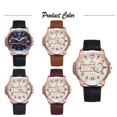 Men Wristwatch Quartz High Quality Leather Blu Ray Glass Watch Man Reloj Hombre 2019 Men Wristwatch Clock relogio masculino