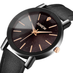 DISU Men Women Ladies Wrist Watch Leather Strap Line Analog Quartz watch man watches mens 2019 relogio masculino