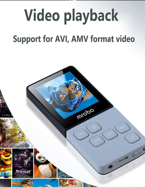 Mrobo HIFI MP4 Player Built-in Speakers High Sound Quality MINI Music Player Support 64G TF Card FM E-book